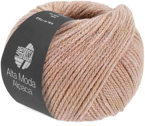 LANA GROSSA Alta Moda Alpaca | Kettengarn aus Alpaka (Baby) | Handstrickgarn aus 90% Alpaka (Baby), 5% Schurwolle (Merino) & 5% Polyamid | 50g Wolle zum Stricken & Häkeln | 140m Garn FB 100