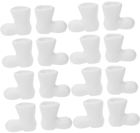 DRESSOOS 50 Pezzi Mini Stivali Di Natale Scarpe Da Bambola in Miniatura Mini Stivali Da Cowboy Oggetti Di Scena Per Stivali Da Babbo Natale Stivali Da Babbo Natale Fai Da Te Bianca Plastica