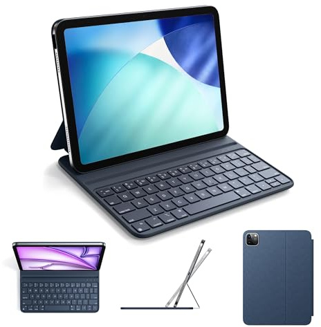 HOU - Keyboard Case for iPad Air 11 inch 2024 M2 and iPad Pro 11 inch, 4th/3rd/2nd/1st (2018-2022) and iPad Air 5th/4th(2022/2020), NOT for iPad Pro 2024 M4, Folio