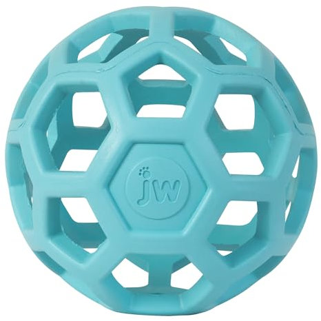 JW – HOL-ee Roller – Lustiges und vielseitiges Hundespielzeug – Jagdspielzeug für Hunde – Spielzeug zur geistigen Stimulation – Beschäftigungsball für Hunde – 11,5 cm Durchmesser – Blaue Farbe