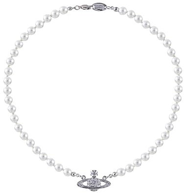 Yoimckay Collana di perle Saturno, donna pianeta perla collana girocollo accessori collana di perle pianeta per Natale, compleanno, regali di compleanno per amici, moglie, mamma, Zinco