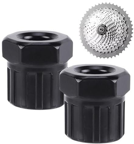 2 Stück Zahnkranzabzieher Ritzelabzieher Fahrrad Kassette Werkzeug zum Entfernen von Kassetten & Ritzel, Freilaufabzieher Zahnkranzabzieher Zubehör Tool für Shimano Mountain Bike Schwarz