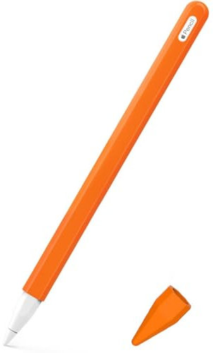Votvlog Cover Protettiva Custodia Protettiva in Silicone di Alta Qualità per Apple Pencil 2a Gen, Silicone con Cappuccio per Punta della Penna Compatibile con Ricarica Magnetica, Arancione
