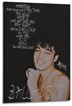IIWERUW Joji-Poster, Wandkunst, Leinwand, ästhetisches Cover, Poster, Vintage-Musik und Filme, dekoratives Gemälde für Wohnzimmer, Schlafzimmer, 50 x 75 cm, Rahmenstil