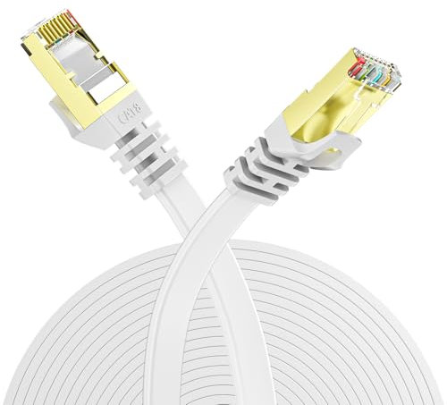YesTXR Cable LAN de 10 m, Cat 8, cable Ethernet 40 Gbps 2000 MHz S/FTP RJ45 de alta velocidad para PS5 router módem TV Switch Laptop