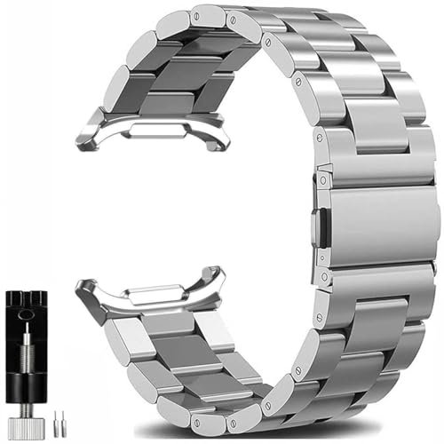 OTOPO Bracelet en métal pour Galaxy Watch 7 6 5 4 FE Bracelet 40 mm 44 mm, Watch 4/6 Classic 47 mm 46 mm 43 mm 42 mm, bracelet sans espace en métal en acier inoxydable pour Galaxy Watch 4 5 6 7 Hommes