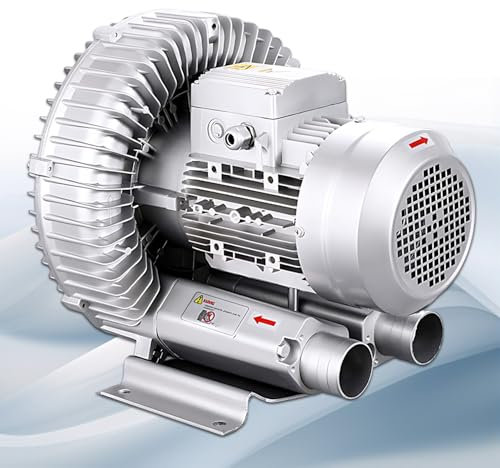 CIELOBLOEN Soufflante Et Aérateur De Bassin Triphasés - Pompe à Vide Haute Pression pour Le Dépoussiérage des Fosses Septiques Et Les Systèmes De Traitement des Eaux Usées,1.1KW/220V
