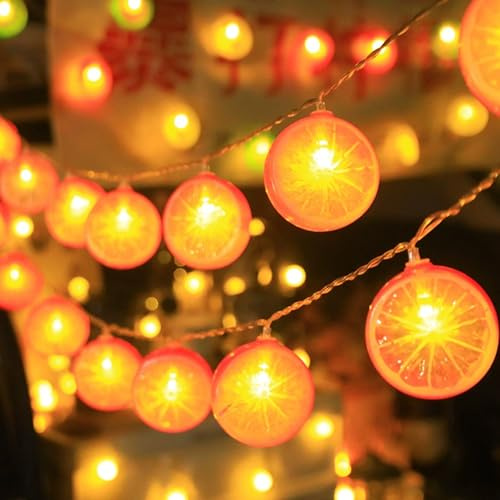 LED Lichterkette,Lichterkette Zitronen 3m,Dekorative Lichter,Fenster Innen,für Schlafzimmer,Hochzeit,Karneval,Innen und Außen