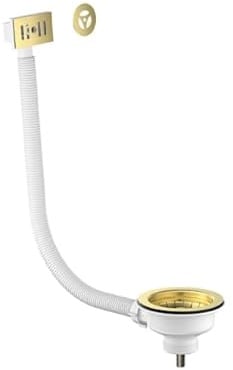 Bonde d'évier de cuisine universelle en laiton brossé 90 mm