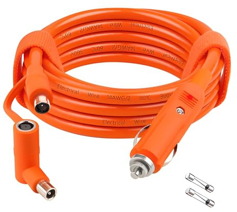 Câble de Charge Voiture 12 V/24 V 2 m 14 AWG avec Prise Allume-Cigare DC7909 & DC8020 – Adaptateur 15 A Compatible avec Jackery Bluetti Goal Zero Yeti Grecell Power Station Portable Solaire Camping