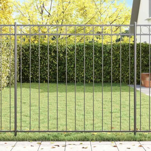 Gartenzaun Grau Stahl, Modernes Design für Außenbereiche, Robuste Sichtschutzwand, Langlebiges Metall für Garten & Terrasse, Einfache Montage, 1 Stück