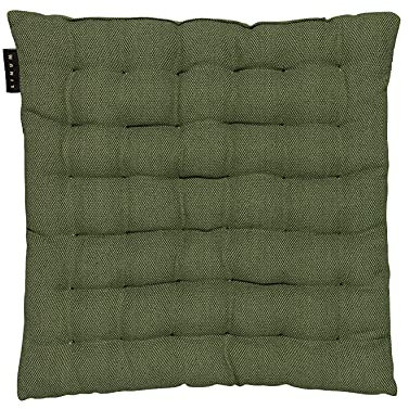 LINUM Pepper Elegantes Sitzkissen für Indoor und Outdoor 40x40 cm, 100% Baumwolle, Waschbar, Dunkel Olivgrün