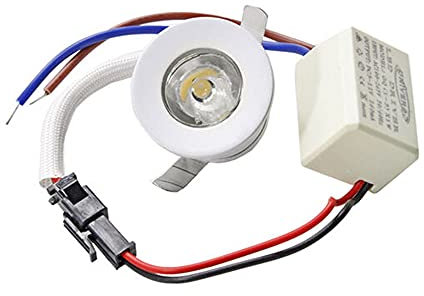 Vetrineinrete® Faretto led ad incasso 1 watt mini spot punto luce tondo luce bianca 6500k calda 3000k e blu driver 220v con bordo bianco p-31b (Luce bianca 6500k) E61
