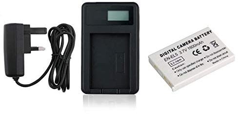Mains Battery Charger and Battery for Nikon COOLPIX 3700 4200 5100 5200 5900 7900 S10 P3 P4 P80 P90 P100 P500 P510 P520 P530 P5000 P5100 P6000 Camera - Battery Charger for EN-EL5