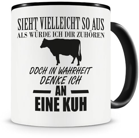Samunshi® Ich denke an eine Kuh Tiere Tasse Kaffeetasse Teetasse Kaffeepott Kaffeebecher Becher
