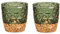 Schmucks HOME Deko Gold grün 2X Windlicht Glas Teelichthalter 9x9 cm (grün)