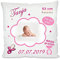 Fotokissen | Personalisiertes Kissen als Glückwunsch zur Geburt | Geschenke zur Geburt | Babygeschenk für Jungen und Mädchen (Mädchen mit Bild, mit Kissenfüllung)