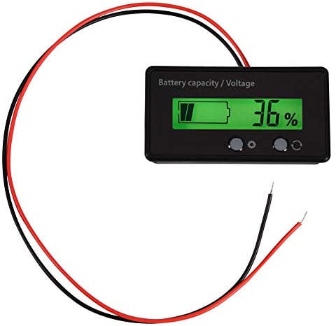 Socobeta LCD Display Backlit Universal Battery Capacity Monitor Voltage Meter Tester Voltmeter Monitor Waterproof
