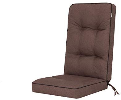 PillowPrim Sitzkissen für Gartenstühle und Campingstuhl – Für Outdoorfans & Gartenfreunde – Bequemer Sitzkomfort im Freien – Braun, 50x50x70 cm