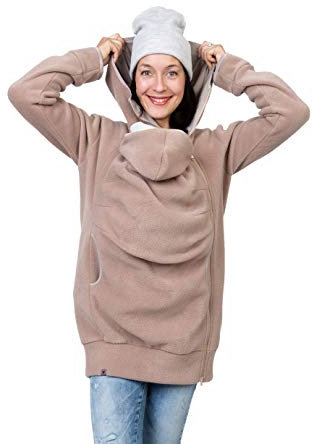 Viva la Mama - Jacke zum Babytragen Tragejacke Fleece - AHOI - beige - XL