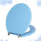 Angol Shiold Blue Round Toilet Seat with Zinc Alloy Hinges, Easy to Install and Clean, Scratch Resistant