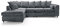 Abakus Direct Harriet Corner Sofa - Dark Grey Crushed Chenille - Large L Shaped Couch Unit for Living Room - Range Includes 2 Seater, 3 Seater, U-Shaped Sofa & Footstool - Corner Plus Left
