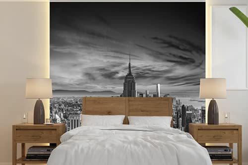 MuchoWow Papier peint Nuages spéciaux à New York - noir et blanc Papier peint photo 260x260 cm Papier peint imprimé