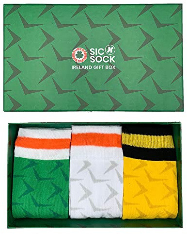 Ireland Italia 90 Retro Shirt Sock Gift Box for Ireland Fans Size UK 7 - 11