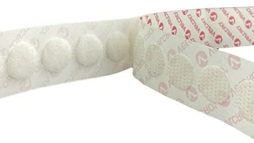 VELCRO® Marca White Stick On Monedas a elección de gancho y bucle de 22 mm, almohadillas adhesivas de doble cara, monedas adhesivas, puntos adhesivos fuertes (Loop & Hook, 100 monedas)