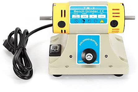 Poliermaschinen 200W Mini Schleifbock Doppelkopf Polieren Maschine 800-10000rpm Für Bastelbegeisterte und kleine Ateliers