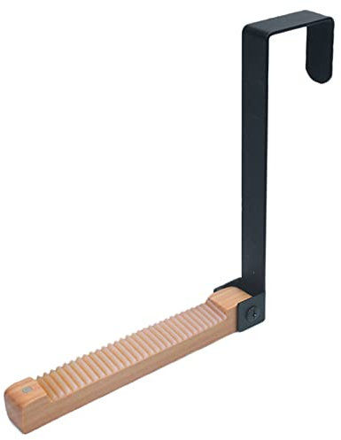 MaoYuanX Foldable Wood Over The Door Hooks Metal Solid Wood Door Hanger Durable No Drilling Hook Hangers for Clothes Kitchen Utensils