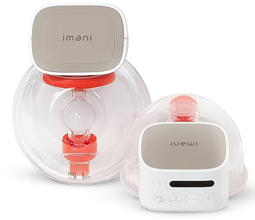 Legendairy Milk® Imani i2Plus Par de sacaleches eléctrico portátil manos libres, inalámbrico, kit completo Duo – brida de 25 mm, inserto de 21 mm y capacidad de 7 onzas