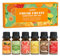 SALUBRITO Fruchtig Ätherische Öle Set, Aromatherapie Duftöl, 6 x 10ML Bio Duftöle für Diffuser Duftlampen Luftbefeuchter - Süße Orange, Erdbeere, Ananas, Kokosnuss, Grapefruit, Bergamotte Öle
