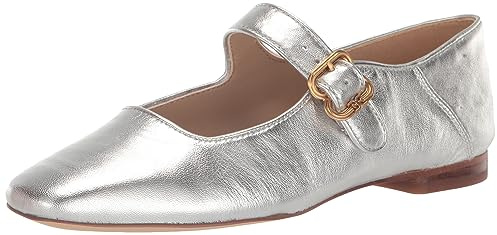 Sam Edelman Shoes for Women - Michaela Mary Jane Flat Medium Fit Soft Silver UK 8