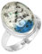 Jeweloporium 925 Silber Ringe für Frauen Mehrfarbig Natürlich K2 Blau – Azurit in Quarz Edelstein Boho Silber Ringe Größe 58(18.5) Neujahr Geschenk Handgefertigt Schmuck