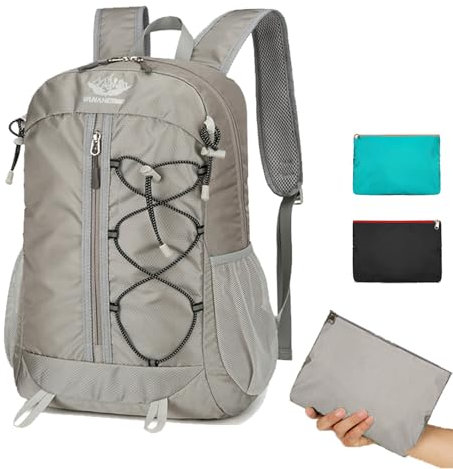 HOMTOL Ultraleicht Faltbar Leicht Rucksack: 20L Klein Packable Fahrradrucksack Wanderrucksack Tagesrucksack Trekkingrucksack Outdoor Sportlich Backpack Travel Daypack für Herren Damen