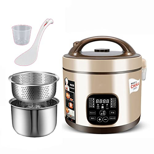 Arrocera (3/5L) Hogar 304 Acero Inoxidable Bajo En Azúcar Multifunción Arrocera, Sopa De Arroz Separada, para 2-7 Personas (Color: B, Tamaño: 3l)