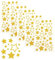 JZK 5 Blatt Gold Sterne Aufkleber Glitzer Selbstklebende Aufkleber Etiketten zum Basteln Glitzer Weihnachten Stern Aufkleber für Weihnachten Hochzeit Jahrestag Geburtstag Party Dekoration