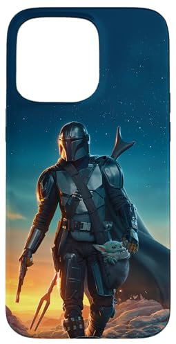 iPhone 15 Pro Max Star Wars The Mandalorian and Grogu Sunset Poster Case