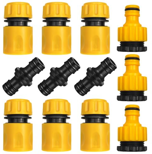 de Conectores de Manguera de Jardín, 6 Conectores rápidos, 3 Conectores de Manguera de Doble Conector, 3 Conectores de Grifo para grifos con Rosca