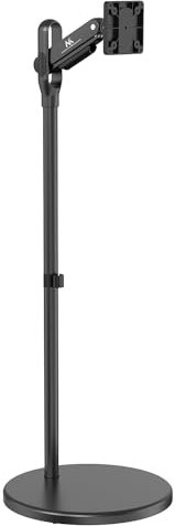 Maclean MC-970 Mobiler Monitor/TV-Bodenständer auf Rädern für 17-25 Zoll Bildschirm, Freistehend, VESA 75x75 100x100, Belastung von 2 bis 10kg, Neigung und Höhenverstellbar (Schwarz)