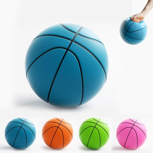 Rarapop Silent Basketball Größe 7 Leiser Schaumstoff Basketball 24CM Dribble Dream Silent Basketball Dribbling Indoor kein Ton Basketball Training für Verschiedene Indoor Aktivitäten (Blau)