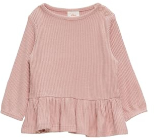 s.Oliver Angerautes Langarmshirt mit Rippstruktur