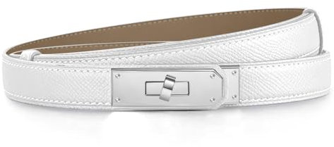 YUGDRUZY Weiß Gürtel Damen Leder Taillengürtel Ledergürtel Damen Dupes Damengürtel Leder Damengürtel Schmal Gürtel Damengürtel Taillengürtel Belt Women Ledergürtel