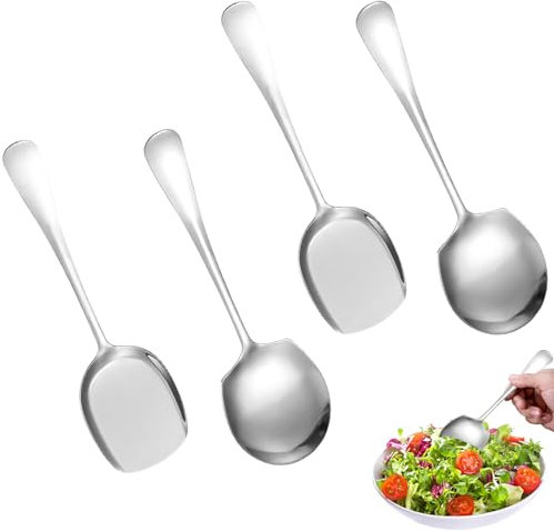 YIZWINS 4 Pièces Cuillères de Service, Grandes CuillèRes de Service de Buffet, Cuillères de Service en Acier Inoxydable pour Cuisine, Grande Cuillere de Service, Cuillère à Soupe