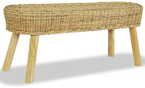 KTHLBRH Couch hocker Bettbank Flur möbel Flurbank 110 x 35 x 45 cm Rattan Natur