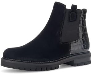 Gabor Damen Chelsea Boots, Frauen Stiefeletten,uebergangsstiefel,Schlupfstiefel,flach,Stiefel,Bootee,Booties,schwarz (Micro),42 EU / 8 UK