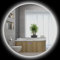 kleankin Miroir Rond Lumineux LED Miroir Mural de Salle de Bain 80 cm avec éclairage Interrupteur Tactile système antibuée luminosité réglable 20,5W+26W Blanc et Argent
