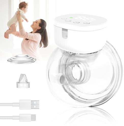 Journeyside Portable Breast Pump, Wearable Electric Breast Pump Hands-Free with 3 Modes and 9 Levels, LED Display, Ultra Quiet Lightweight Breast Pump, 24mm Flange