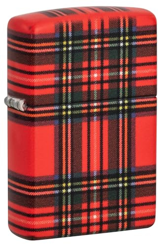 Zippo Sturmfeuerzeug - Red Plaid Design - 540 Colour - Nachfüllbar - Wiederverwendbar - Windfestes Design - Geschenkbox - Made in USA